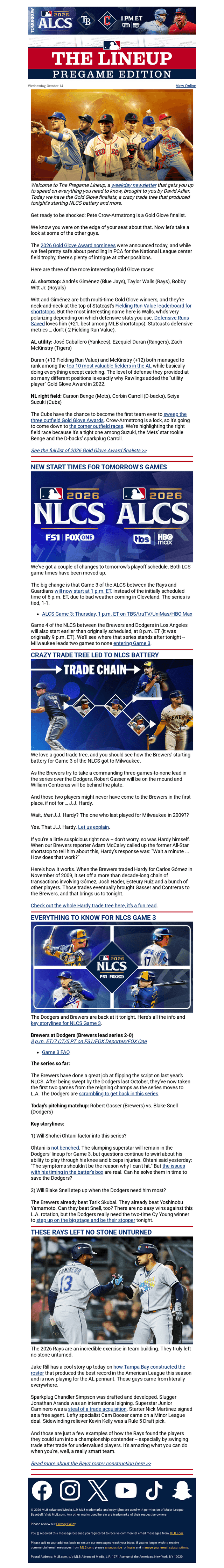 The Gold Glove finalists are ...