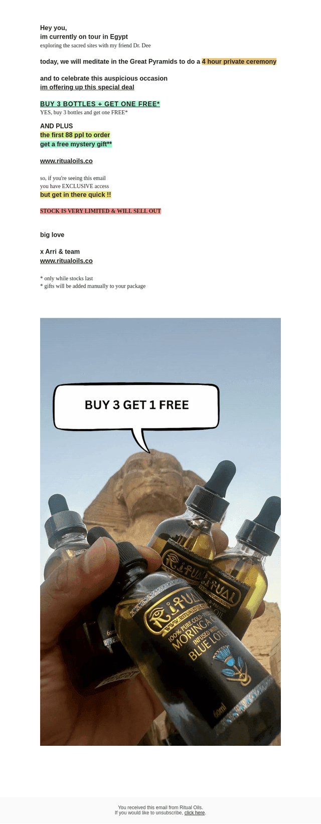 Ritual Oils email from Wed, Oct 14, 2026