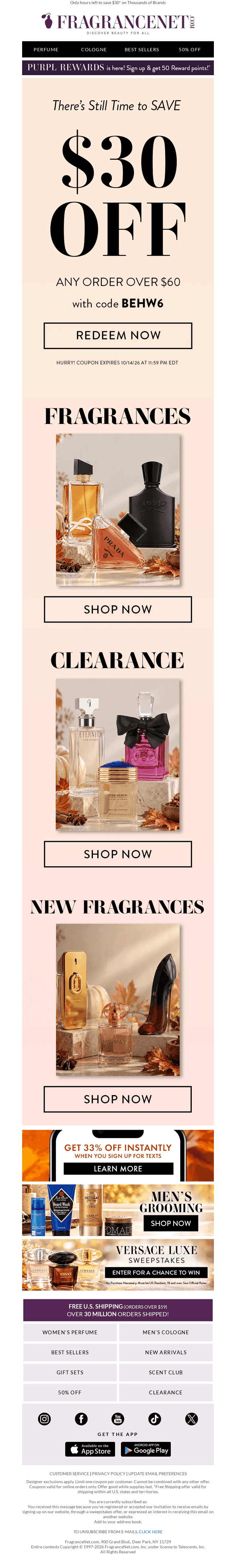 FragranceNet email from Wed, Oct 14, 2026