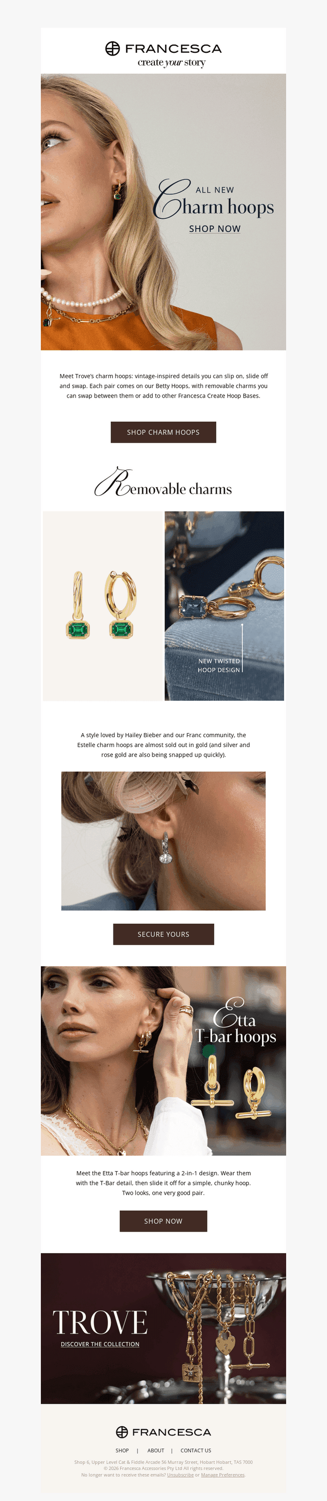 Francesca Collections email from Thu, Oct 15, 2026
