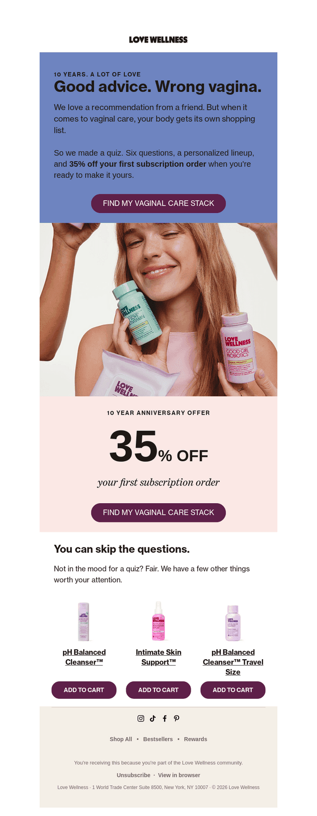 Love Wellness email from Thu, Oct 15, 2026