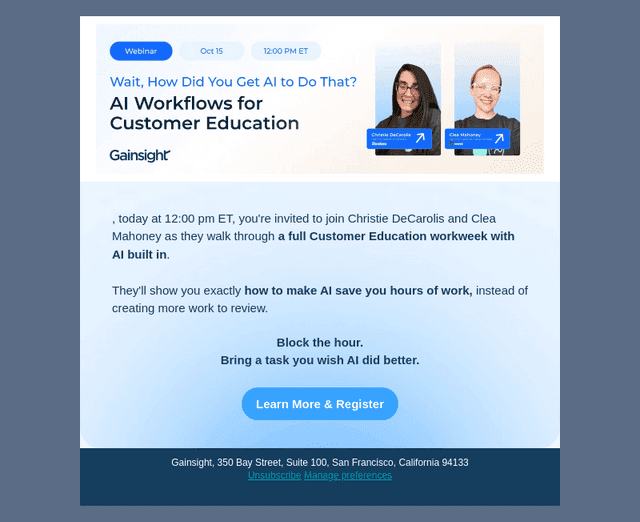 [TODAY] A full CE workweek, with AI built in