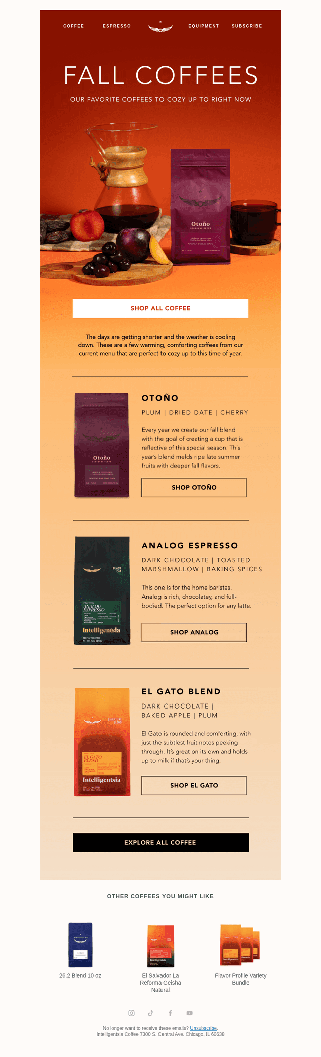 Intelligentsia Coffee email from Thu, Oct 15, 2026