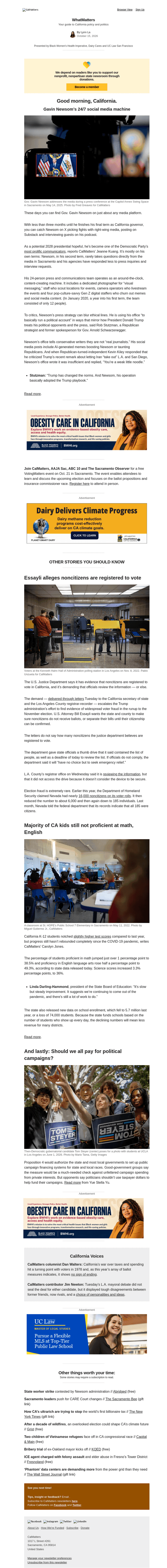 Calm email from Thu, Oct 15, 2026