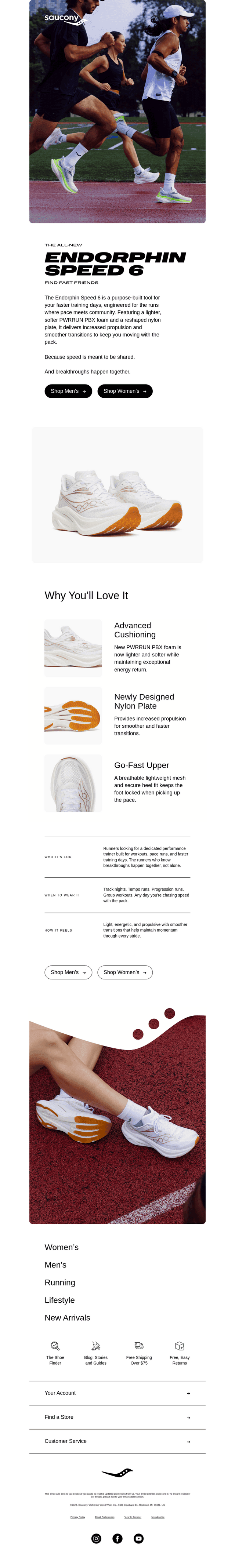 Saucony email from Thu, Oct 15, 2026