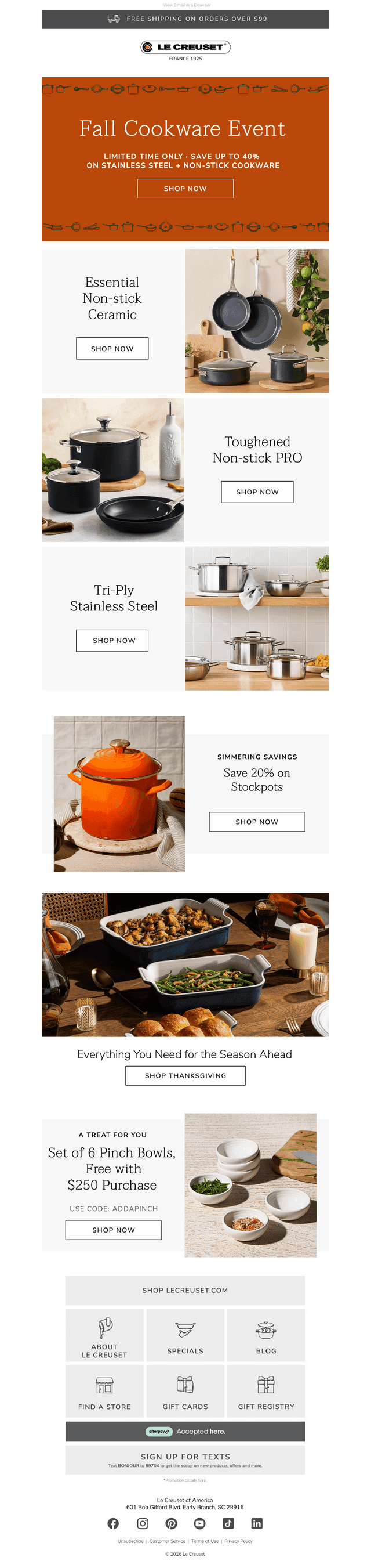 Fall Cookware Event Starts Now