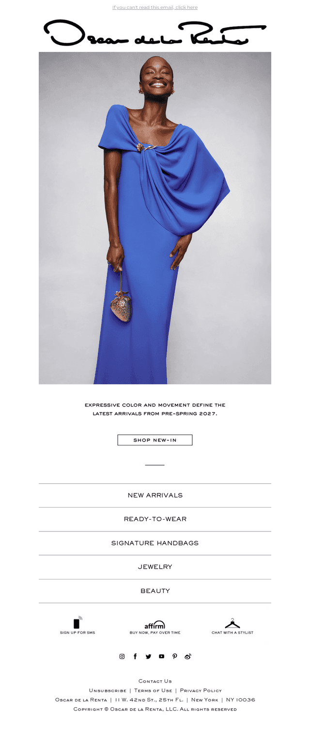 Oscar de la Renta email from Thu, Oct 15, 2026