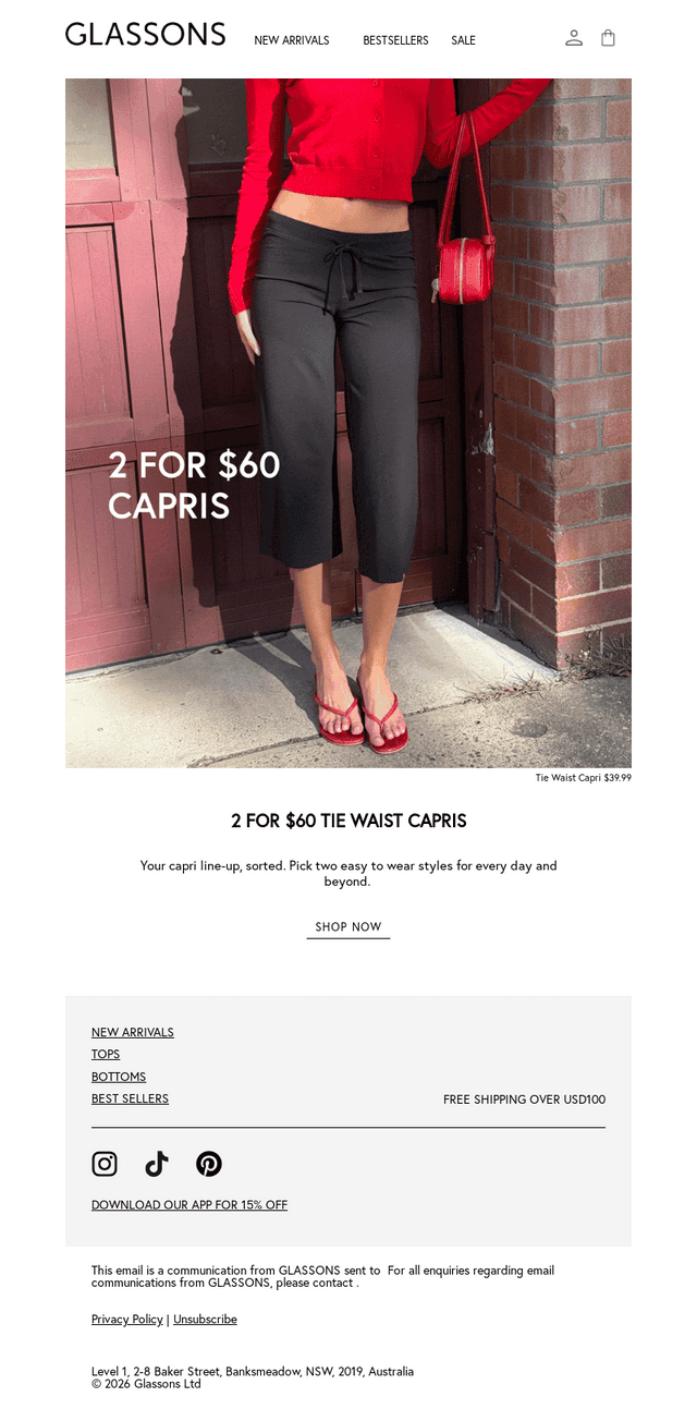2 for $60 Capris