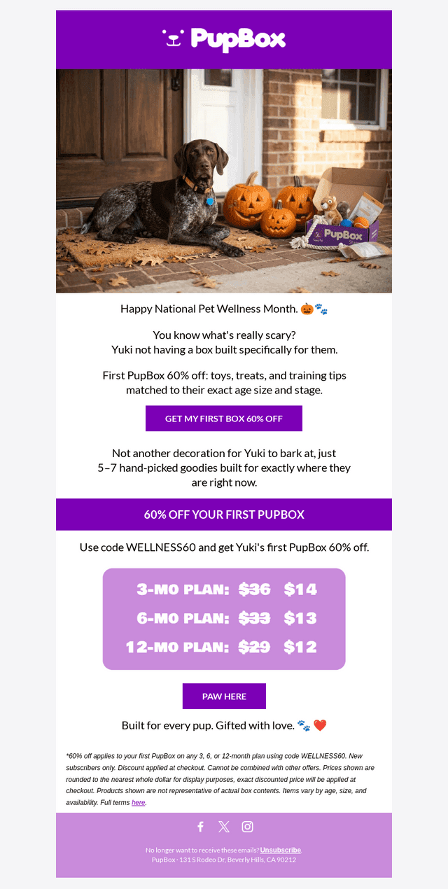 PupBox email from Thu, Oct 15, 2026