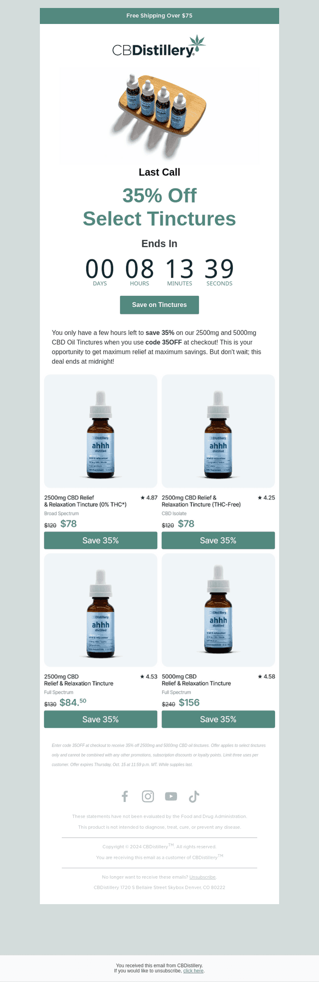 The CBDistillery email from Thu, Oct 15, 2026
