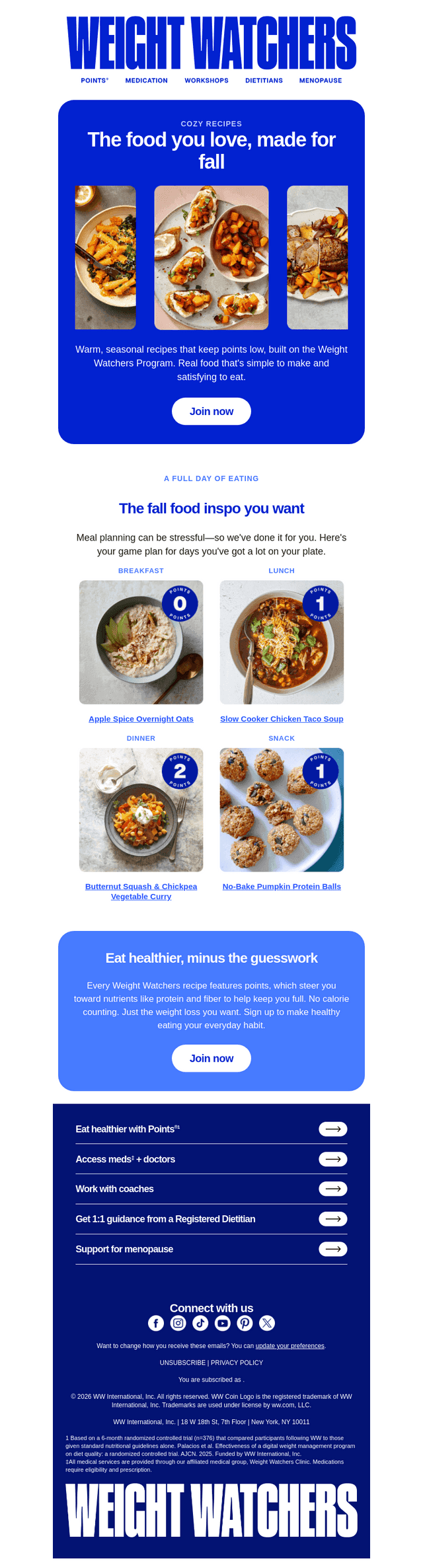 Weight Watchers email from Thu, Oct 15, 2026