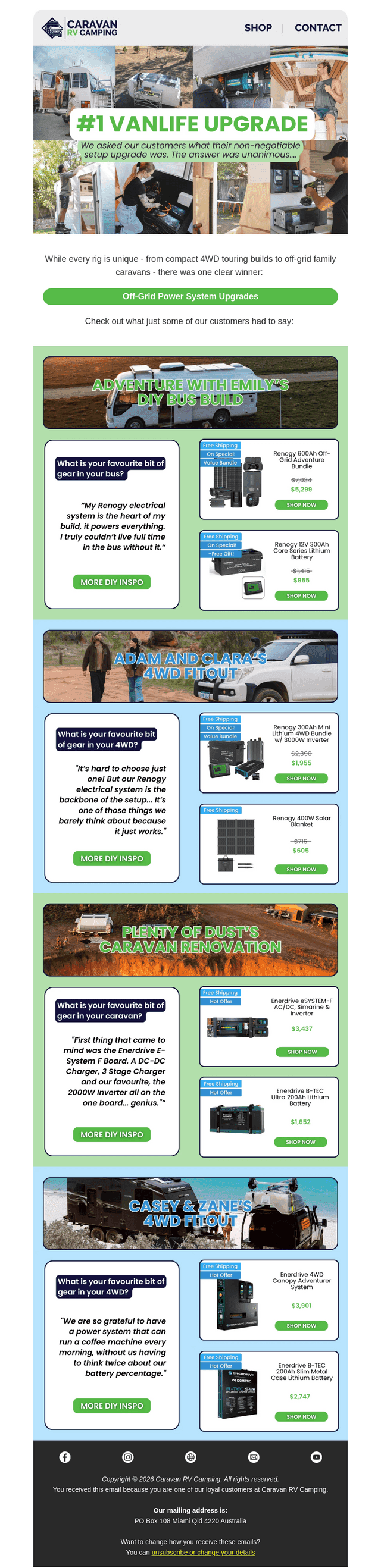 Caravan RV Camping email from Thu, Oct 15, 2026