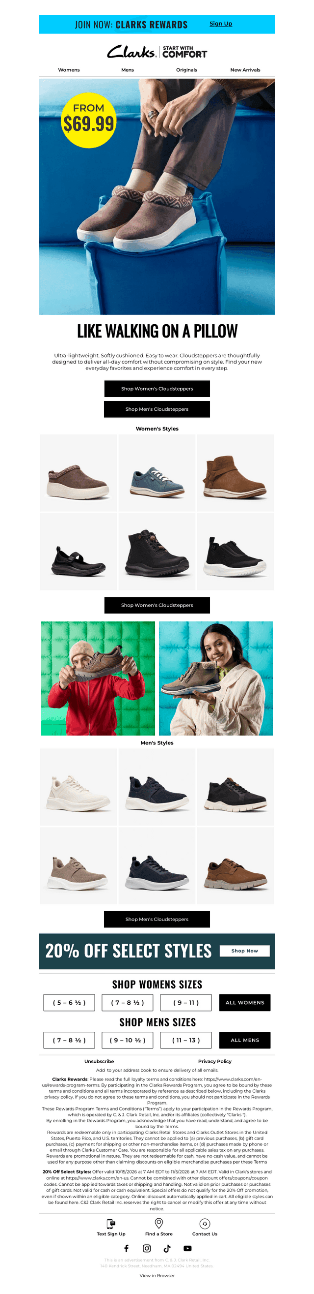 Clarks Shoes email from Fri, Oct 16, 2026