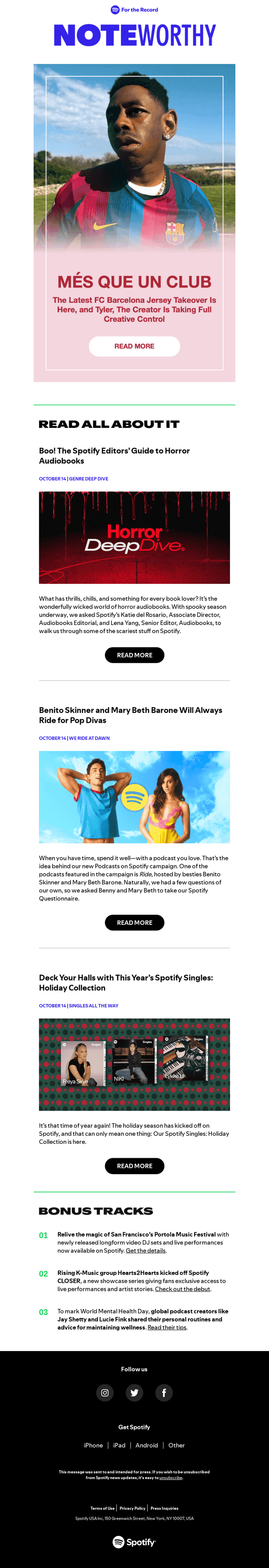 Spotify email from Fri, Oct 16, 2026