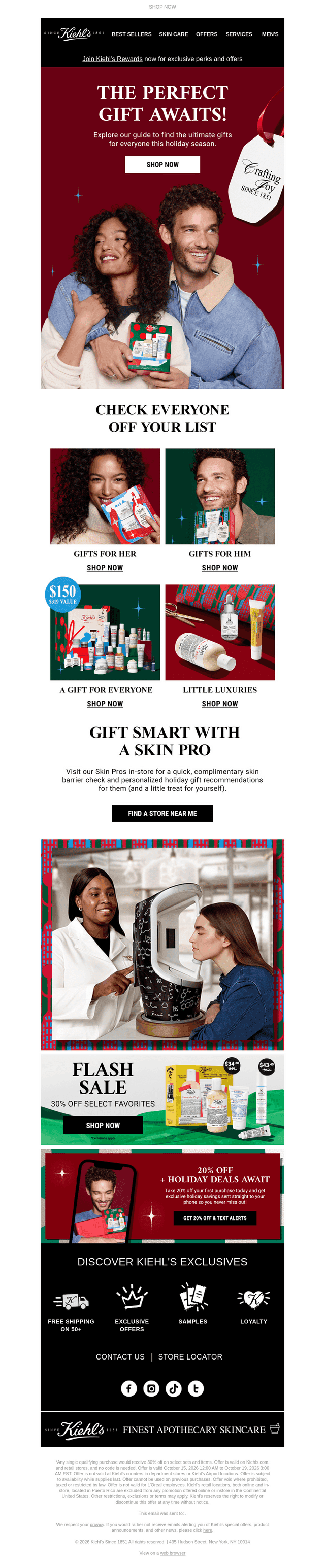 Kiehl's email from Fri, Oct 16, 2026