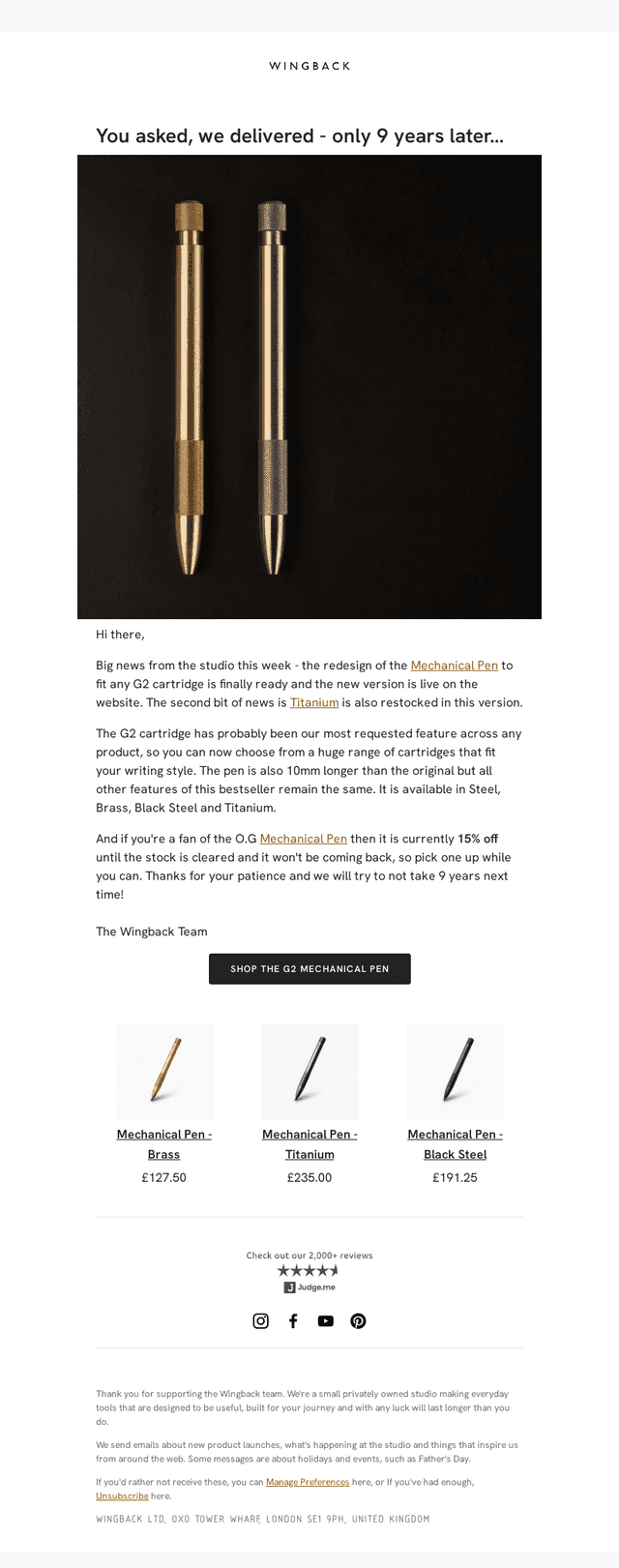 Wingback email from Fri, Oct 16, 2026