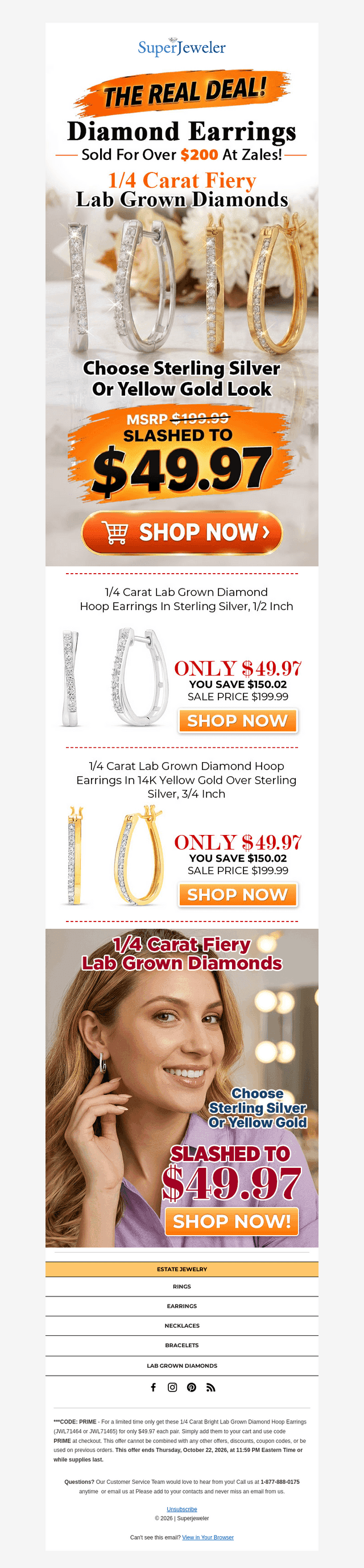 SuperJeweler email from Fri, Oct 16, 2026