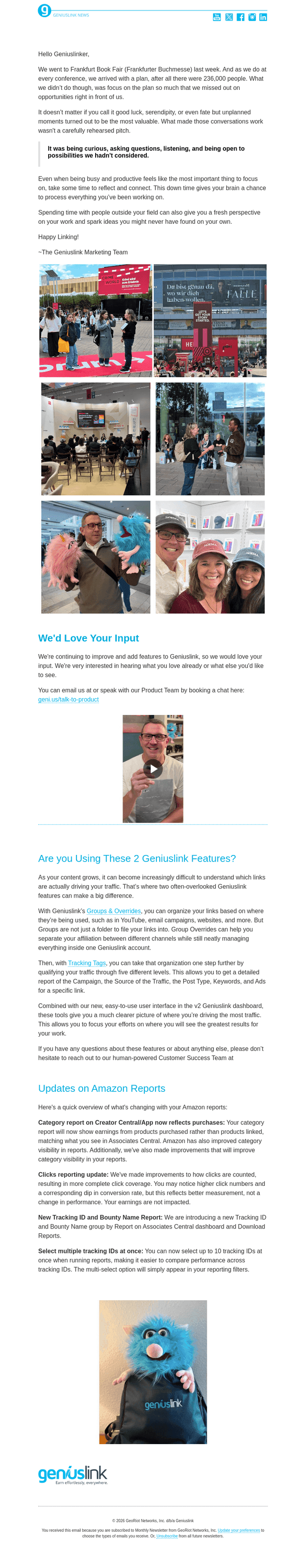 Geniuslink email from Fri, Oct 16, 2026