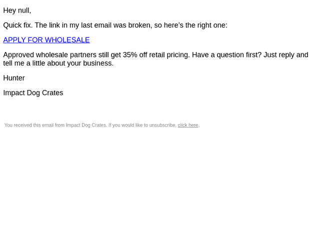 Impact Dog Crates email from Fri, Oct 16, 2026