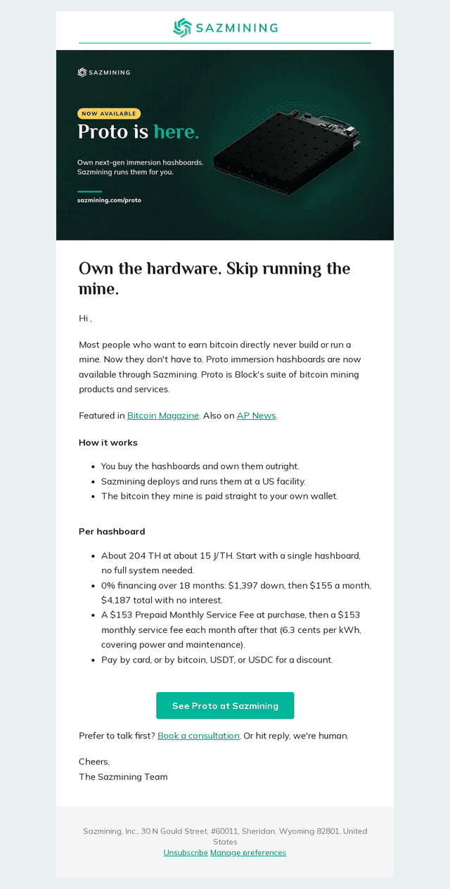 Sazmining email from Fri, Oct 16, 2026