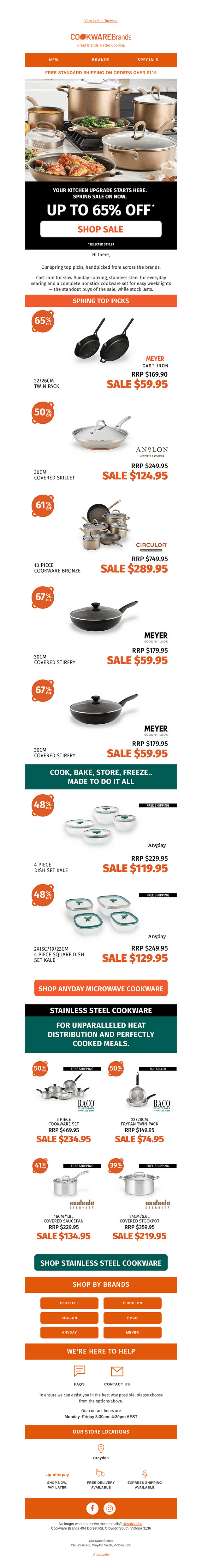 Cookware Brands email from Fri, Oct 16, 2026