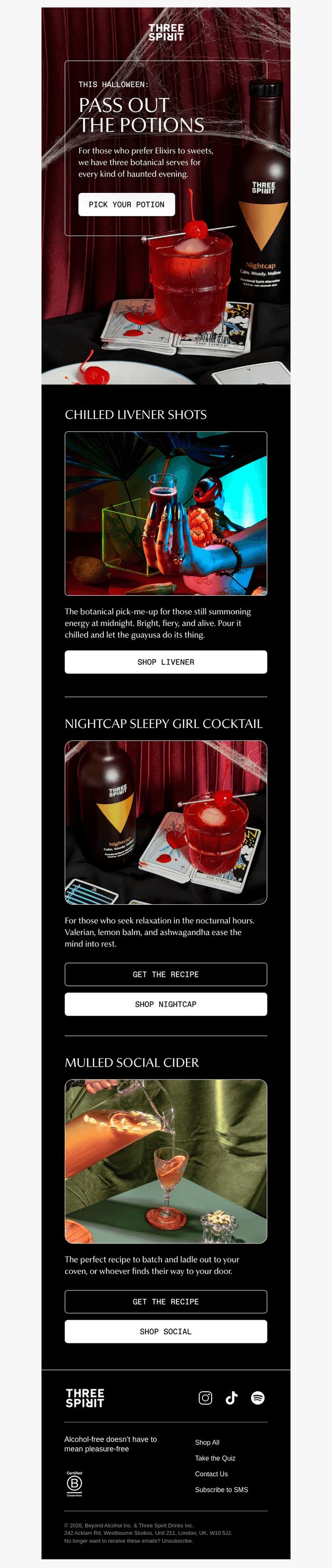Three Spirit UK email from Sat, Oct 17, 2026