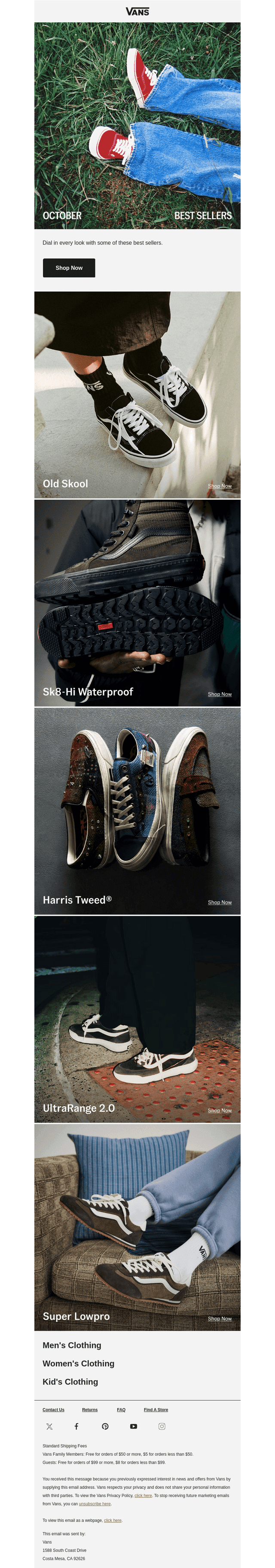 Vans email from Sat, Oct 17, 2026