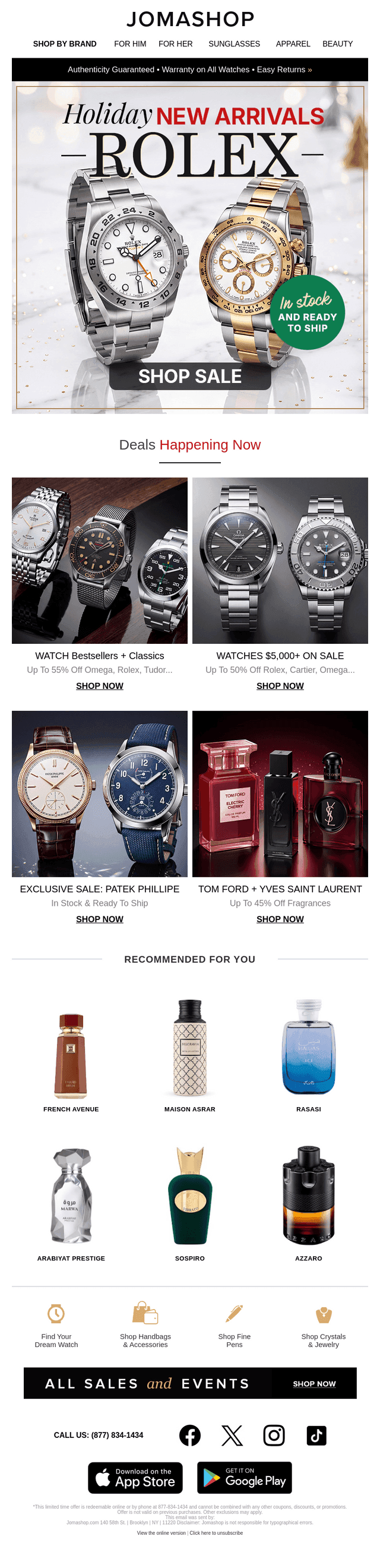 Jomashop email from Sat, Oct 17, 2026