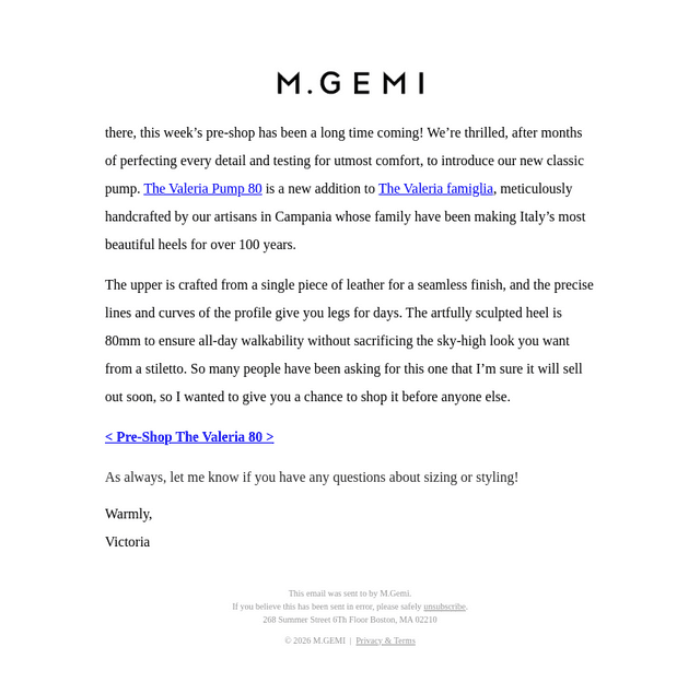 M Gemi email from Sun, Oct 18, 2026