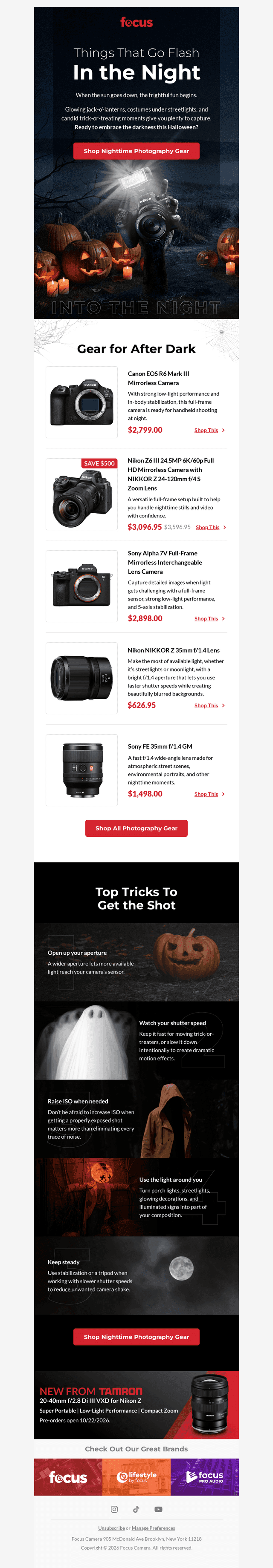 Focus Camera email from Sun, Oct 18, 2026