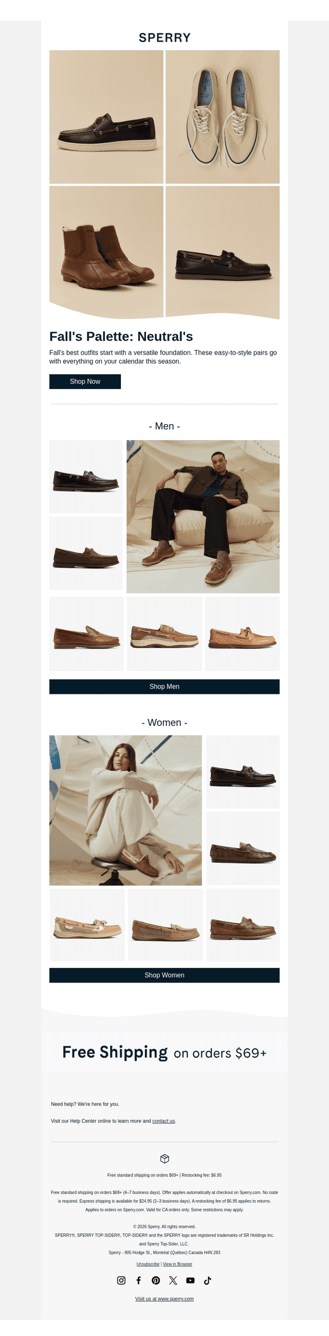 Sperry email from Sun, Oct 18, 2026