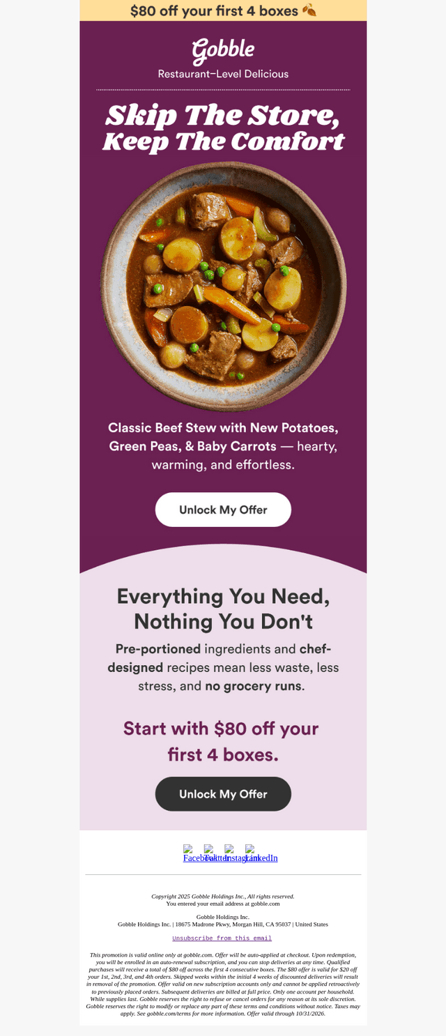 Gobble email from Sun, Oct 18, 2026
