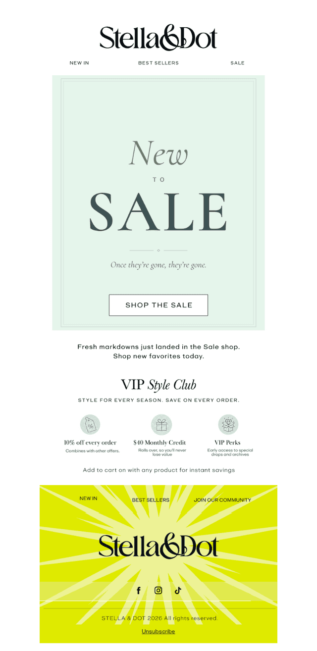 Stella & Dot email from Sun, Oct 18, 2026