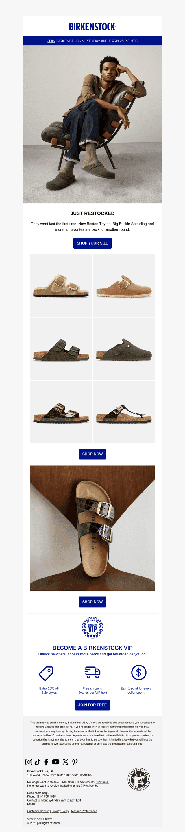 Birkenstock email from Sun, Oct 18, 2026