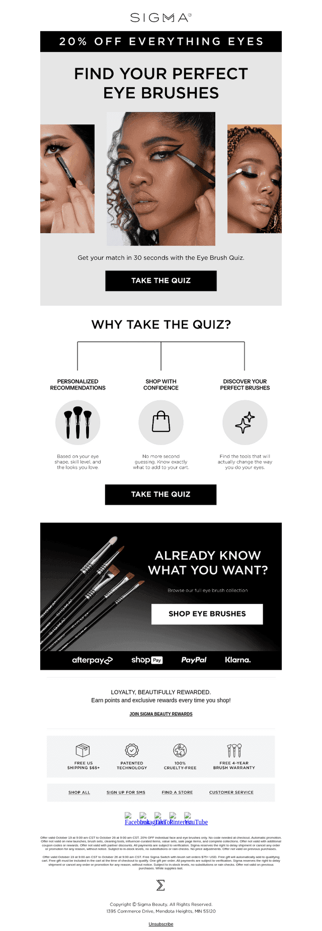 Sigma Beauty email from Sun, Oct 18, 2026