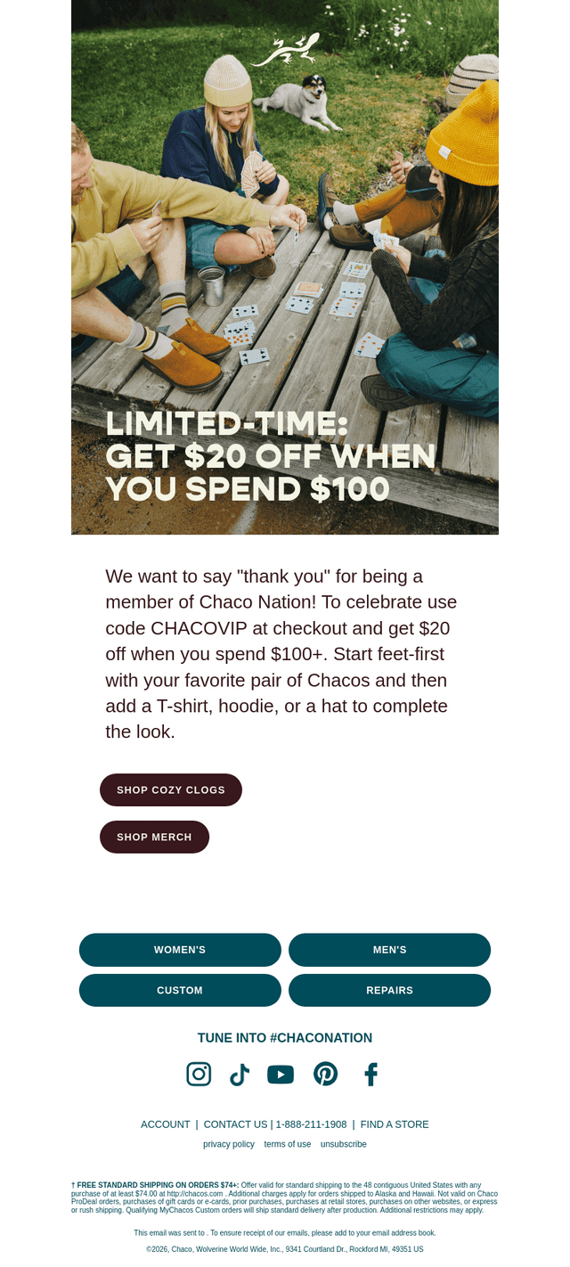Chaco email from Sun, Oct 18, 2026