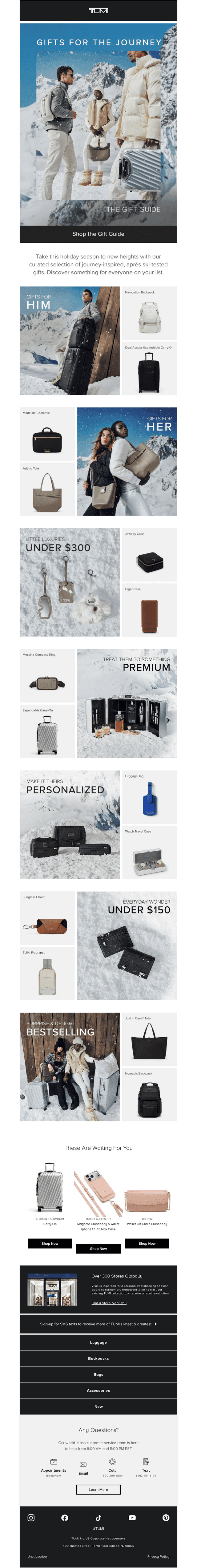 TUMI email from Mon, Oct 19, 2026
