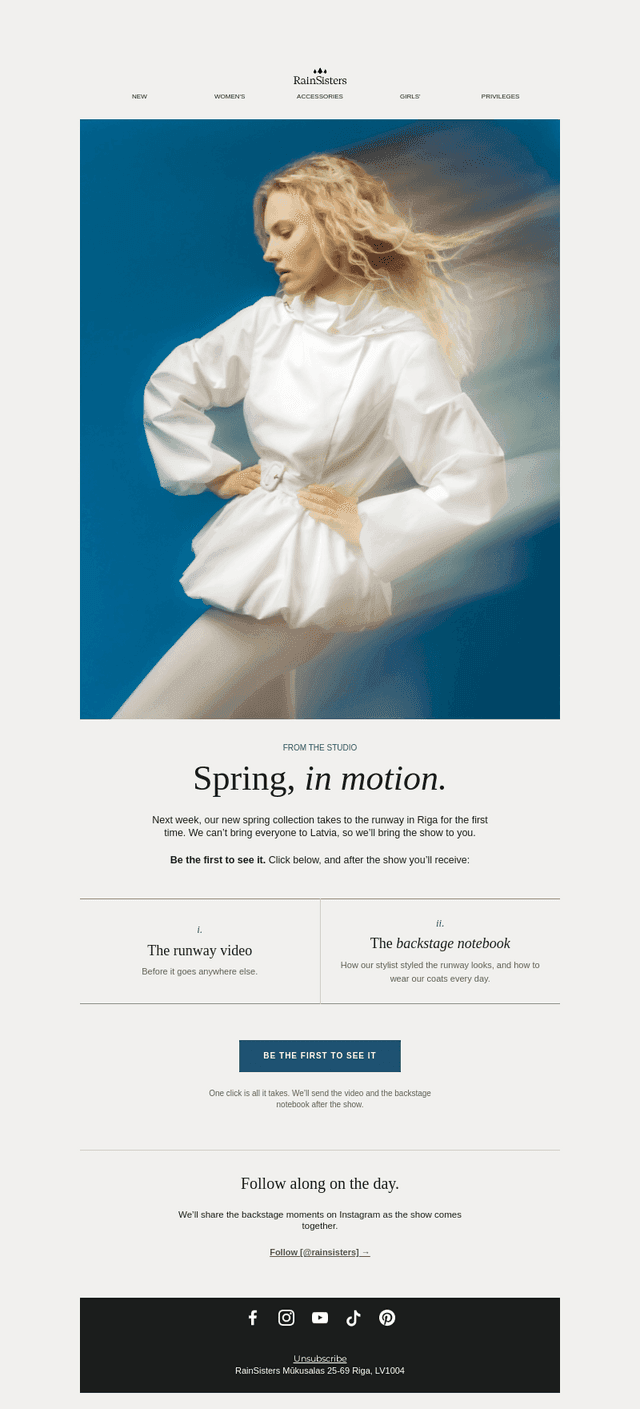 RainSisters email from Mon, Oct 19, 2026