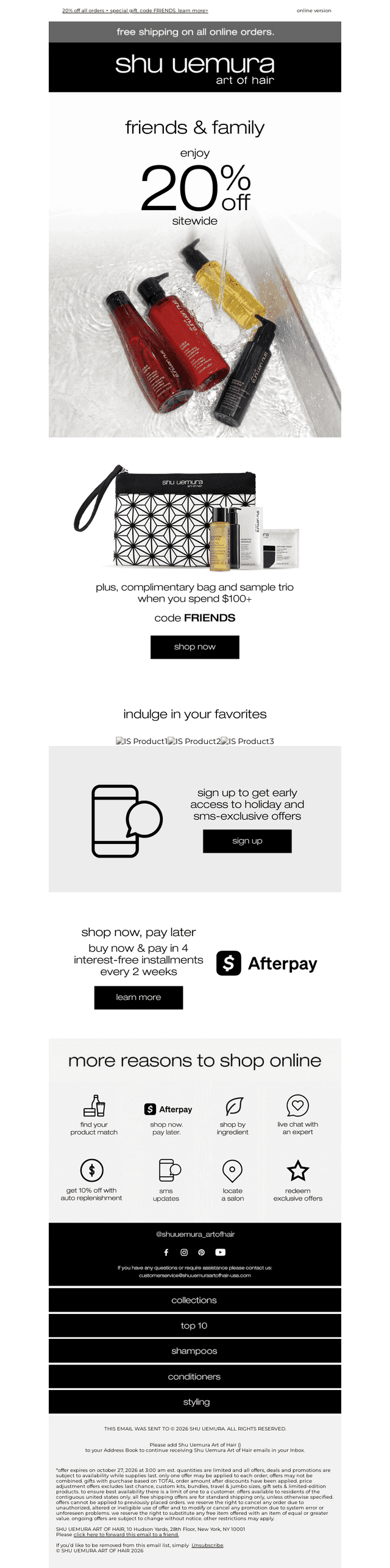 shu uemura email from Mon, Oct 19, 2026