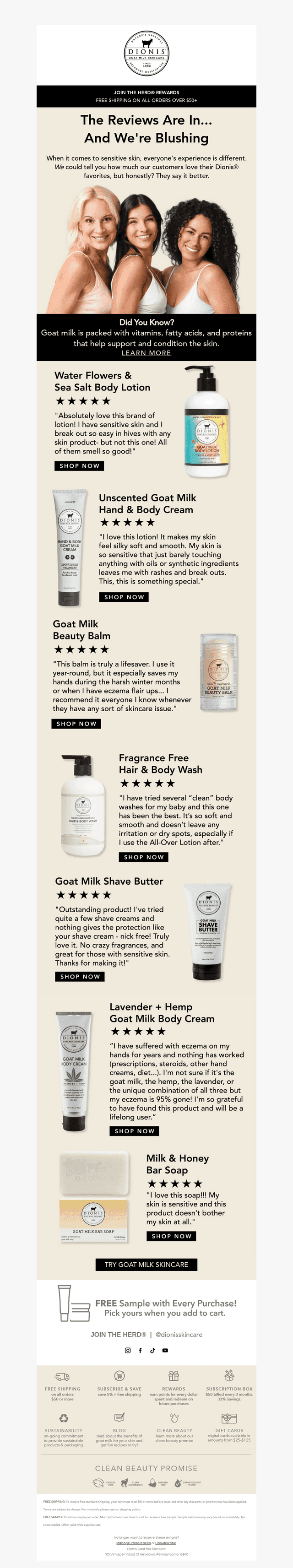 Dionis Goat Milk Skincare email from Mon, Oct 19, 2026