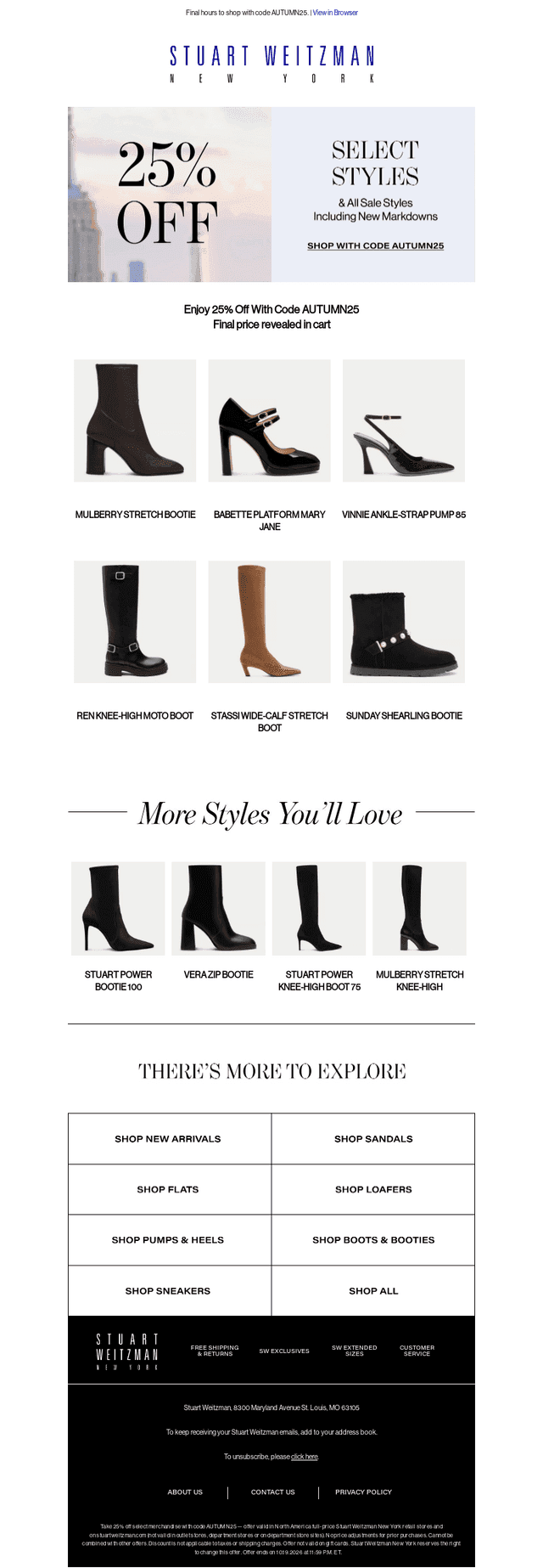 Stuart Weitzman email from Mon, Oct 19, 2026