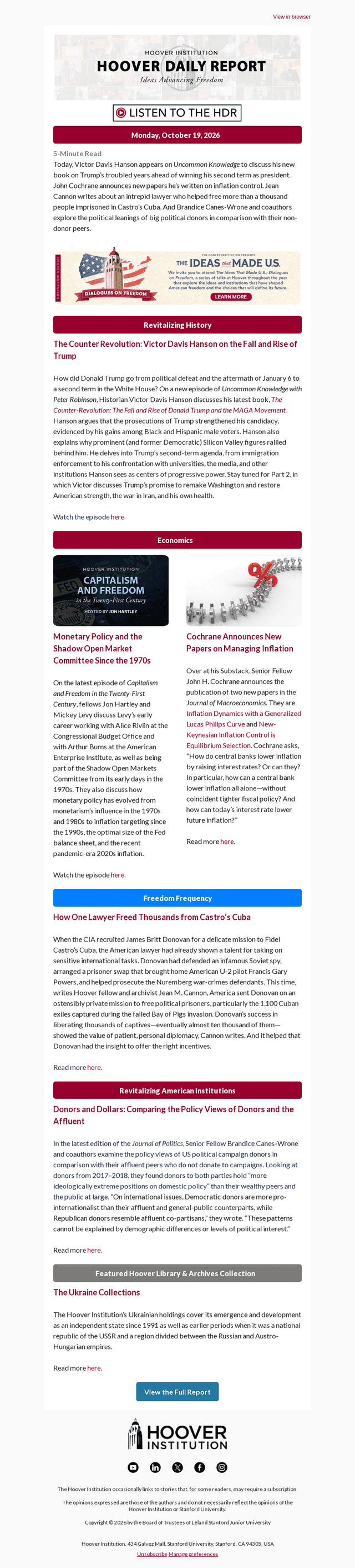 Stanford University email from Mon, Oct 19, 2026