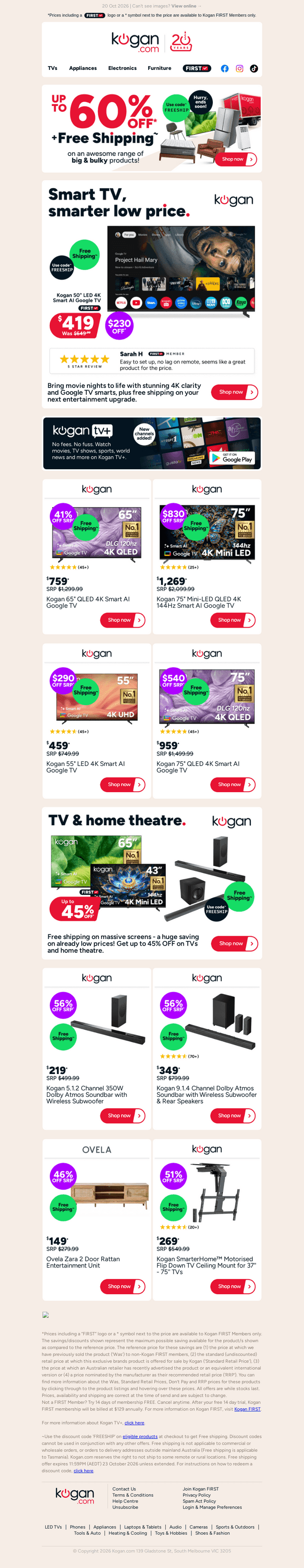 Kogan.com email from Tue, Oct 20, 2026