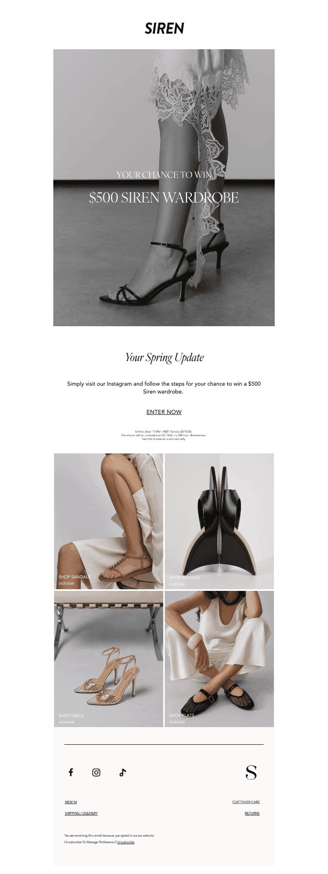 Siren Shoes email from Tue, Oct 20, 2026