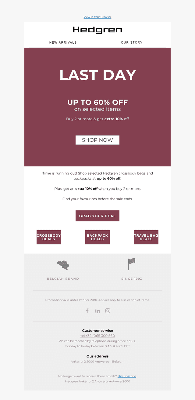 Hedgren email from Tue, Oct 20, 2026