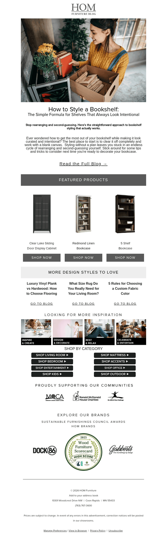 HOM Furniture email from Tue, Oct 20, 2026