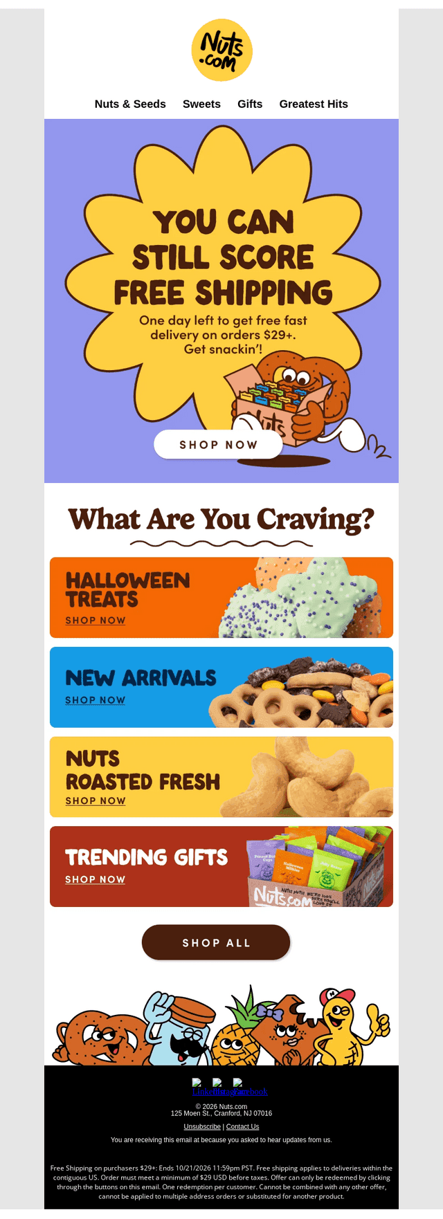 Nuts email from Tue, Oct 20, 2026