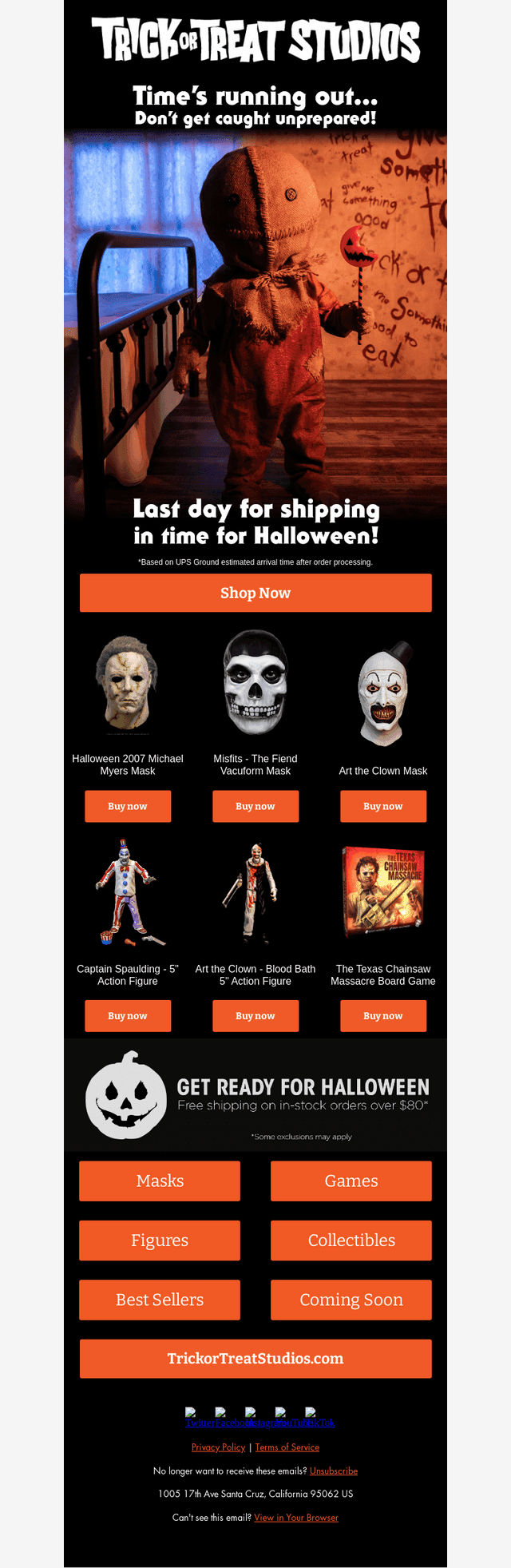 Trick or Treat Studios email from Tue, Oct 20, 2026