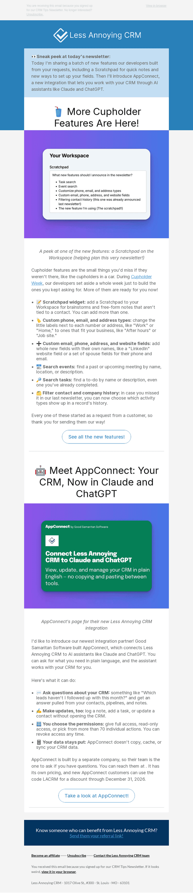 Less Annoying CRM email from Tue, Oct 20, 2026