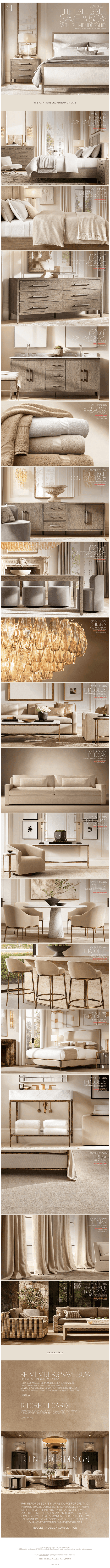 Restoration Hardware email from Tue, Oct 20, 2026